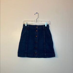 Blue A-Line Mini Skirt for Casual Work